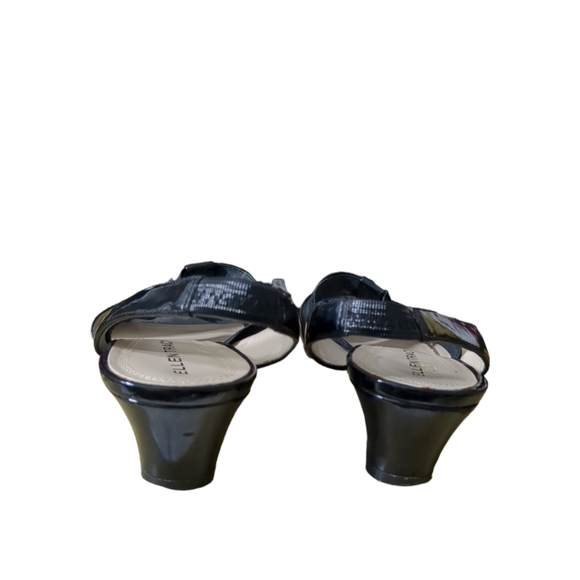 ELLEN TRACY Black Patent Leather Open Toe Sandals Size 8. - Picture 4 of 10